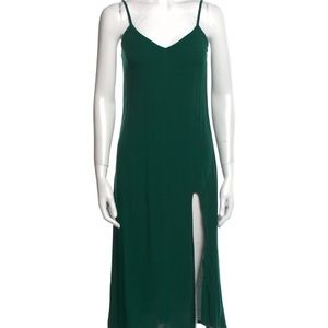 Green Reformation Midi Tank V Neck Dress